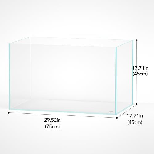 Image of LANDEN 75H 37 Gallon Rimless Low Iron Aquarium Tank, W29.5xD17.7xH17.7 in(75x45x45cm) 8mm Thickness with Black Nano Foam Leveling mat Included