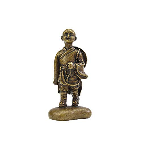 Petit Moine Shami en Bronze H3TF5J : Anti-Stress Déco en Cuivre Véritable