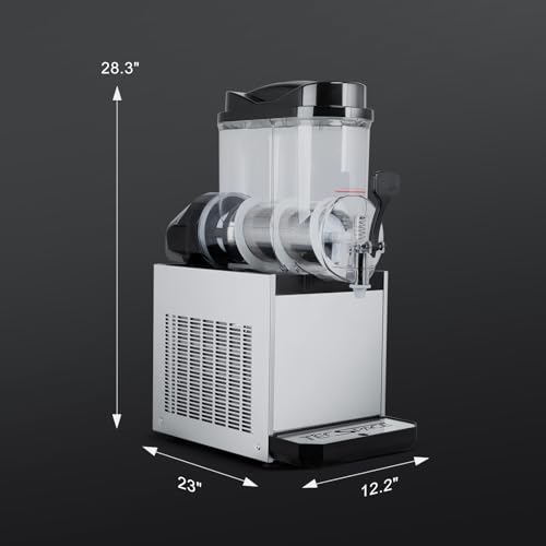 TECSPACE 110V 1 Tank 4 Gallons Commercial Slushy Machine 600W, Stainless Steel Margarita Smoothie Frozen Drink Maker for Cocktail Ice Juice Tea Coffee Making, Slush Frozen Drink Machine, Sliver - Thumbnail 7