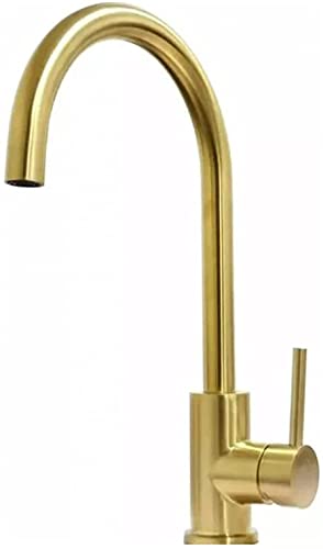 Robinet de cuisine nickel doré mitigeur d'évier au design contemporain chic - 3