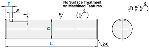 Precision Linear Shaft with Key Groove on One End 16mmX265mm 1pc