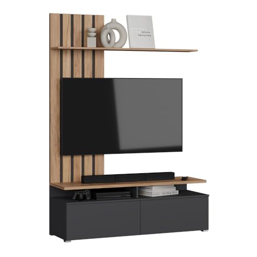 Vicco Wohnwand Harro, Goldkraft Eiche/Anthrazit, – Bild 7