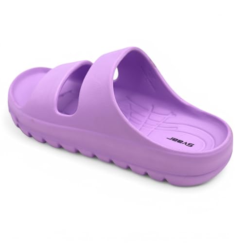 Image of SVAAR Soft EVA Double Strap Slippers for Men | Stylish Anti-Skid Slides with Arch Support & Bouncy Sole | Lightweight Indoor Outdoor Comfort