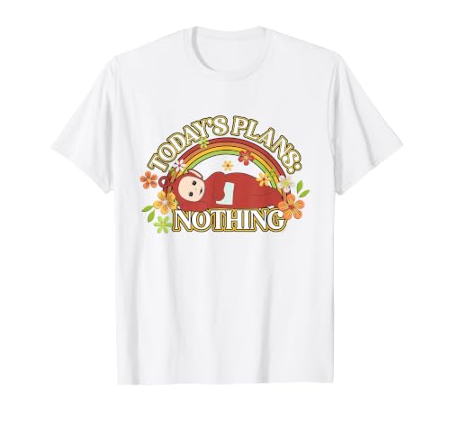 Teletubbies Today's Plans Nothing Po Vintage Floral T-Shirt, Men, White, 3X-Large