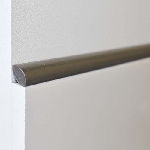 Questech Décor Quarter Round Tile Liner, 1/2 X 12 Inch Jolly Corner Tile Shower Trim, Decorative Kitchen Backsplash Tile Edge Trim Cap, Brushed Nickel Matte Finish, 12 Pack #TOP2