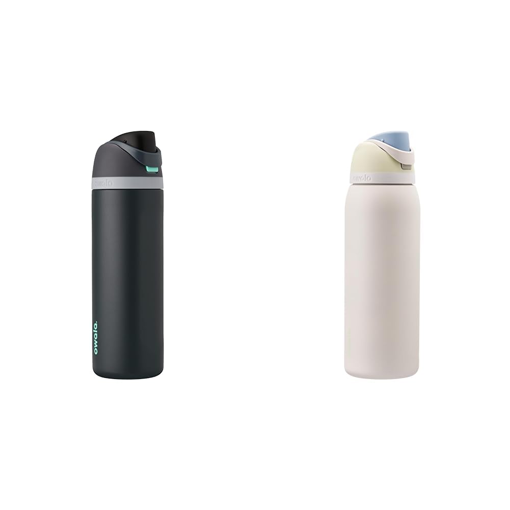 Owala FreeSip 40oz Insulated Stainless Steel Water Bottles 2-Pack (Foggy Tide & Iced Breeze)