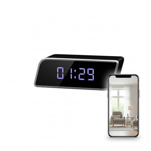 ULar 1080P Clock Camera HD Night Vision WiFi Cameras Remote View Local Storage 2600mAh Battery Motion Detection Smart Cam No Audio