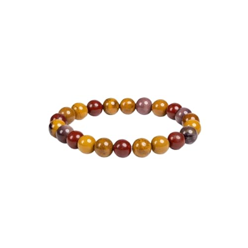 look and adorn - handmade with love LOOK AND ADORN Beaded Mookaite Jasper Bracelet, Yellow and Multicolour, Unisex, 6.5 Inches-picture-27