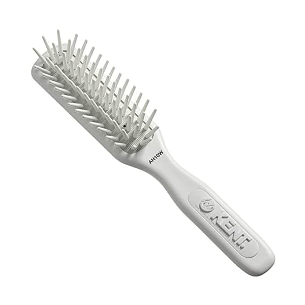 Kent-AH10W-Airhedz-Pro-Narrow-Pin-Hair-Brush-Fat-Pin-White-for-Detangling-and-Grooming Kent AH10W Airhedz Pro Narrow Pin Hair Brush (Fat Pin, White) - for Detangling and Grooming