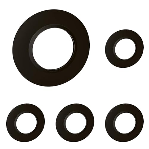 LEGRAND | Plaque Ronde 1 Poste, Dooxie, Finition Noir Velours, Design Contemporain Élégant, Système De Rattrapage Des Défauts Du Mur (Lot de 5)