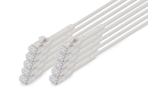 DIGITUS Câble LAN Cat 6A – 1,5 m – 10 pièces – connecteur flexible – gris