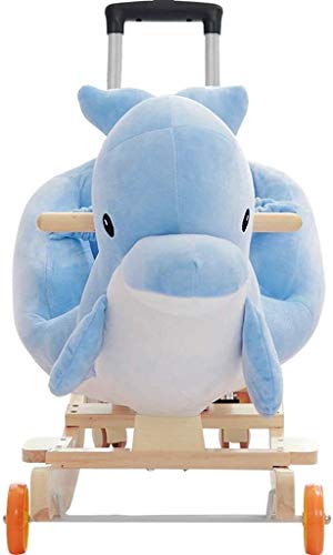 ZHANGYUEFEIFZ Schaukelpferd Plüsch Schaukeltier Pferd Rocking Pferd Kinder Delphin Stuhl Baby Trojan Spielzeug Geschenk… – Bild 4