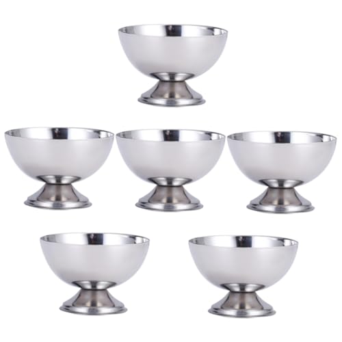 Garneck 6 Pièces saladier en inox verre du désert bol de crevettes coupes à glace coupe à glace contenants de smoothie Tasse à mesurer coupe à salade en...
