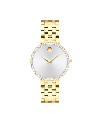 Movado Museum Classic Women's Watch - Swiss Quartz, Stainless Steel Bracelet - Lab-Grown Diamond Bezel - 30mm