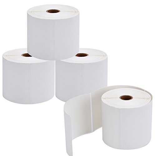 9527 Product 4x6 Direct Thermal Shipping Labels for Zebra 2844 ZP-450 ZP-500 ZP-505,Blank,450 Labels/Roll, 1" Core,Total 4 Rolls