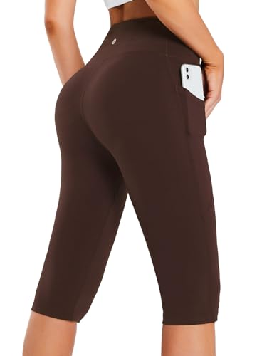 Baleaf Women's High-Waist Compression Capris with Pockets