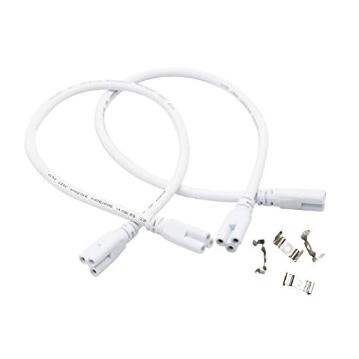CERRXIAN T5 T8 LED-lampa anslutningstråd, taklampor, dagsljus LED integrerad rörkabel länkbara sladdar för LED-rör lamphållare uttagsbeslag med kablar (2-pack), 40 cm
