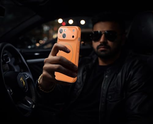 Image of SHINESTAR iPhone 15 Case - Premium Shockproof Protective Cover, Wireless Charging Compatible, Slim & Durable Luxury Back Cover with Camera Protection (Orange)