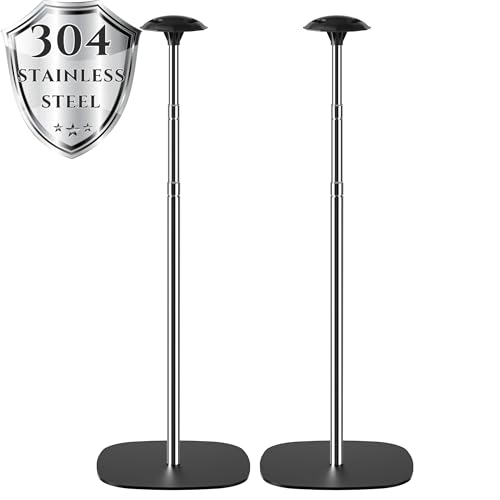 APXL Boat Cover Support Poles 2 PK Support Systems Height Adjustable 304 Stainless Steel Support Poles with Stable Full-Touchdown Iron Alloy Base for Jon Boat Pontoon Boat Tarps Support - 2 PK
