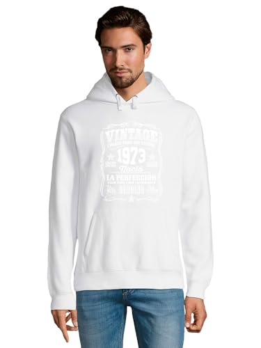 latostadora Sudadera con Capucha 1973 Vintage 49 Cumpleaños 49 Años para Hombre - Blanco S - Ref. 7466446-P