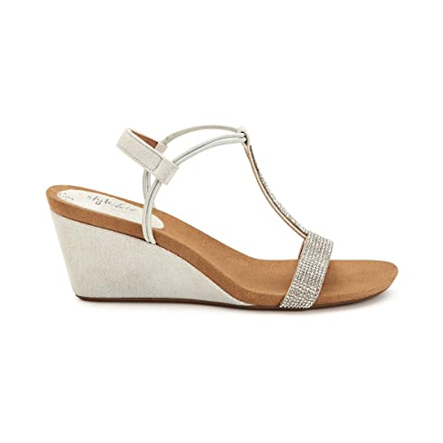 Image of Style & Co. Womens Mulanepwt Sequined Wedge Sandals