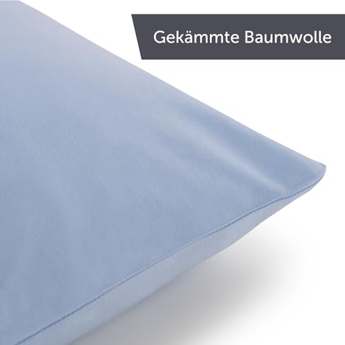 Blumtal Kissenbezug 40x40 cm (2er Set Kissenbezüge) - Blau - 100% Baumwoll-Jersey, Oeko-Tex Zertifiziert… – Ansicht 7