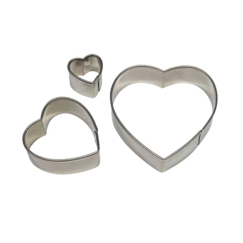 PME Stainless Steel Heart Cutters Set of 3 Silver 6 x 1.2 x 6 cm