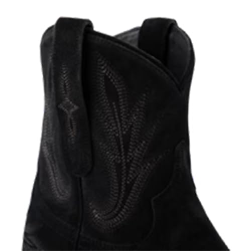 Cowboy Boots For Women Cowgirl Boots with Classic EmbroideBrown Pointed Toe Chunky Heel Ankle Boot Side Zipper Vintage Retro2