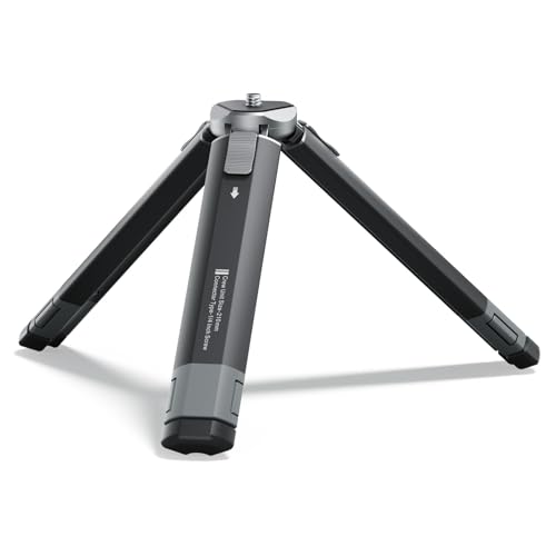 Trípode de metal para cámara sin espejo con patas de extensión en ángulo