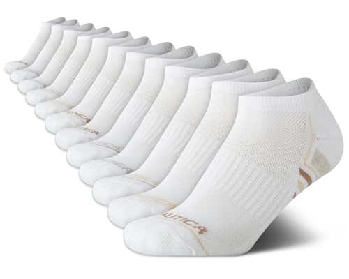 Image of Nautica Womens Low Cut Socks - 12 Pack Breathable Mesh Cushioned Athletic Performance No Show Socks for Women