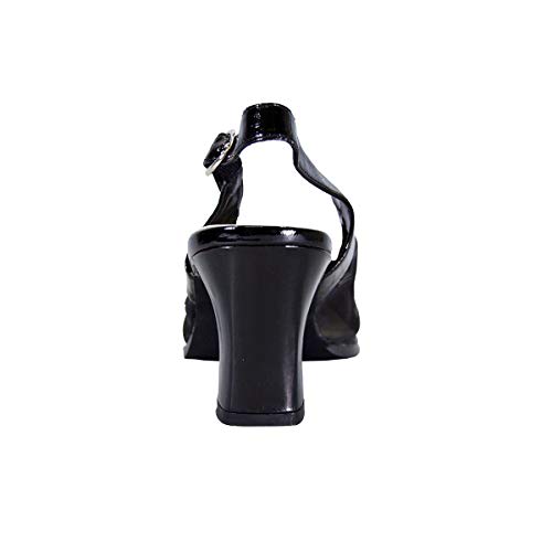 Fuzzy Greta Women's Wide Width Closed Toe Decorative Nylon Mesh Slingback4