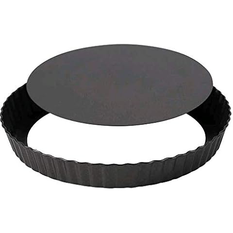 QINREN Removable Quiche Tart Pan, 8.8" Non-Stick Fluted Flan Tin Quiche Pan Round Deep Tart Tin with Loose Base Perfect for creating creamy cheesecakes chocolate tarts fruit tart pies quiches brownies Cover