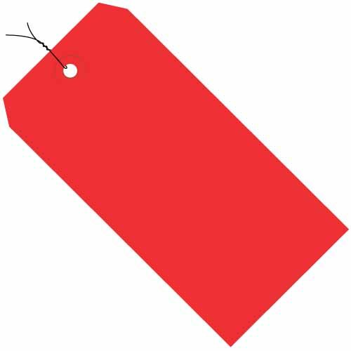 Partners Brand PG11093E Shipping Tags, Pre-Wired, 13 Pt., 8" x 4", Red (Pack of 500)