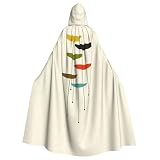 2. Tissu : cette cape de cosplay imprimée moderne du milieu du siècle est fabriquée en tissu polyester, doux, élastique, drapé magnifiquement et confortable sur la peau.