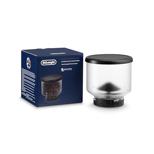 De'Longhi Depósito para Granos Intercambiable DLSC403, Accesorio para Máquina de Café Automática, Capacidad de 250g, Compatible con Máquina de Café Rivelia, Tapa Negra