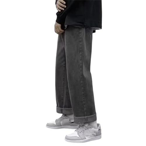 Men's Baggy Straight Leg Jeans Wide Leg Streetwear Denim Pants Washed Hip Hop Style Classic Trousers