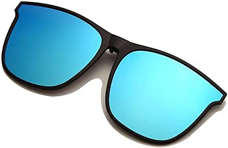 Long Keeper Clip-on Sunglasses - 3 Pair Oversized Polarised Clip on Sunglasses for Men Women Large Frame Flip up Clip on glasses for Driving Outdoor Fishing