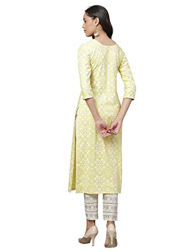 Image of INDO ERA Women's Viscose Rayon Floral Straight Kurta(IE27KT5PK1716)