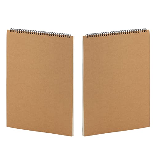 KEILEOHO 2PCS A3 Spiral Landscape Sketchbook, 30 Pages/60 Sheets 160gsm Spiral Bound Sketchbook, A3 Drawing pad for Home Office