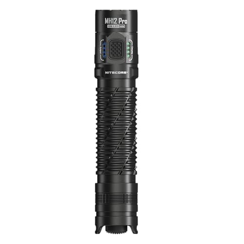 Nitecore MH12 Pro Tactical Flashlight, 3300 Lumen high Lumen USB-C Rechargeable Long Throw Compact EDC Duty Light with Holster and Lumentac Organizer