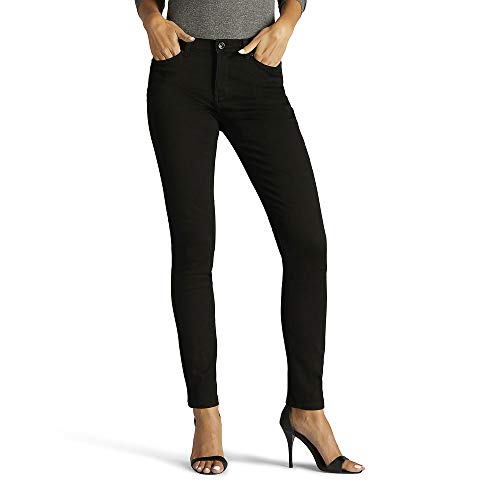 Lee Women's Slimming Fit Rebound Skinny Leg Jean, Black, 12