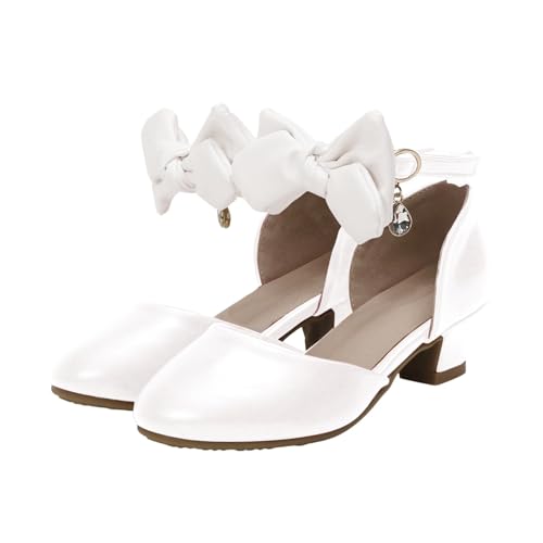 IWIHMIV Toddler Girl Closed Toe Sandals Summer High Heels Dress Shoes Adjustable Ankle Strap Bow Sandals2