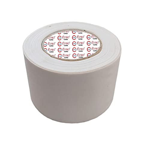 Image of EURO PVC Self Adhesive Monsoon Tape For Air Conditioner AC Insulation Tape Water Prof Heavy Duty 20 Meters Length, 48MM Width - White Colour - (Pack of - 02)