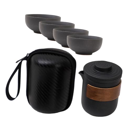 Théière portable céramique IMIKEYA avec tasses empilables pour le bureau