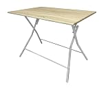 VERDELOOK | Tavolo Pieghevole Thiny Small, Struttura in Metallo Verniciato, Top Effetto Legno Marrone, 80x60 cm x 75 cm, Ideale per Pranzi, Ufficio e Balcone