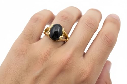 Image of 55Carat Choose Your Color Genuine Stone Ring 18K Gold Plated Oval Handmade Jewellery for Gift Sizes 4-13
