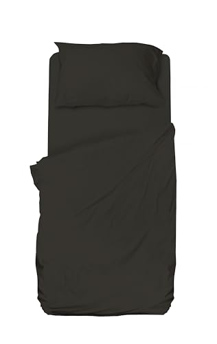 hermet Winner - Juego de sábanas para Cama Individual, Microfibra, Grafito, sábana encimera, sábana Bajera Ajustable, Funda de Almohada