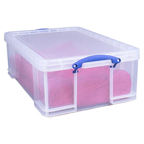 Really Useful Kunststoff-Aufbewahrungsbox leicht robust stapelbar 50 Liter 440 x 710 x 230 mm transparent
