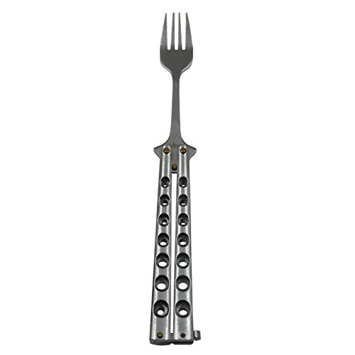 Caliber Gourmet Tactical Stainless Steel Folding Butterfly Knife Style Fork, Valentines Day Gift