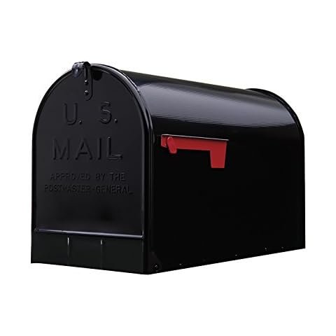 Gibraltar Mailboxes Stanley Extra-Large Capacity Galvanized Steel Black, Post-Mount Mailbox, ST200B00 Cover